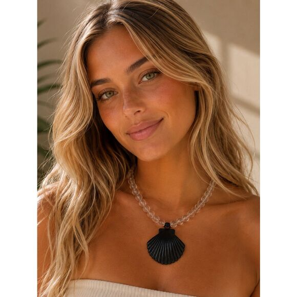 Mayamar Jewelry - Midnight Beaded Shell Necklace